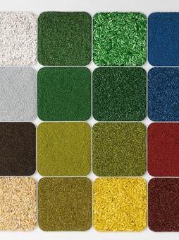 Seeds in square petri dishes coated with colourful Incotec film coatings