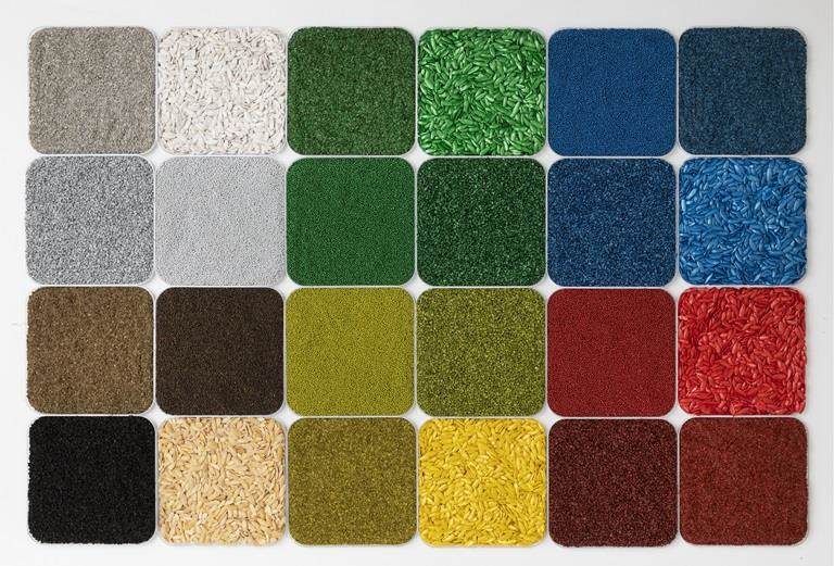 Seeds in square petri dishes coated with colourful Incotec film coatings