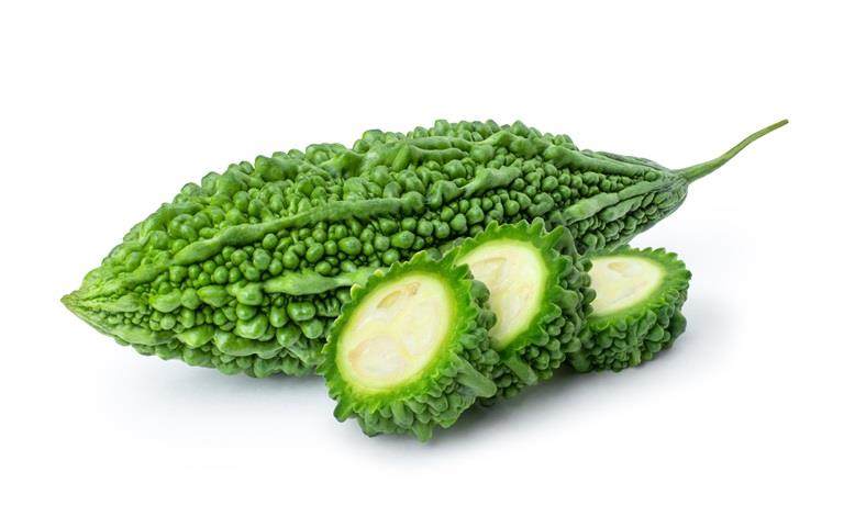 Bittergourd on a white background