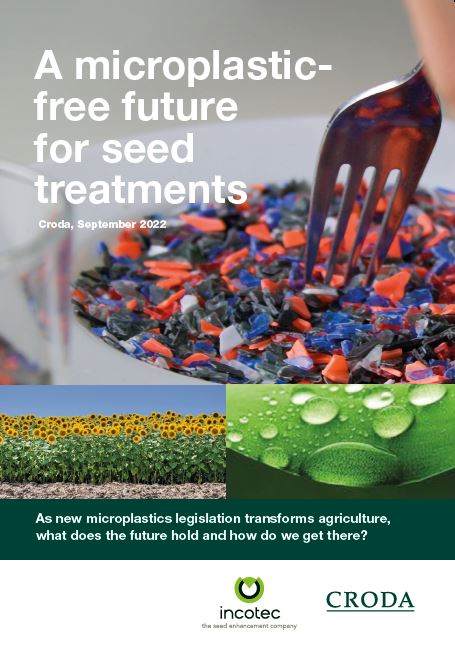 Front cover of Incotec's whitepaper on microplastics and the seed industry
