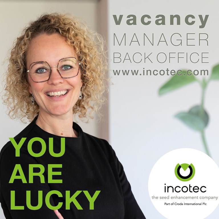 Advert for a Back Office manager at Incotec